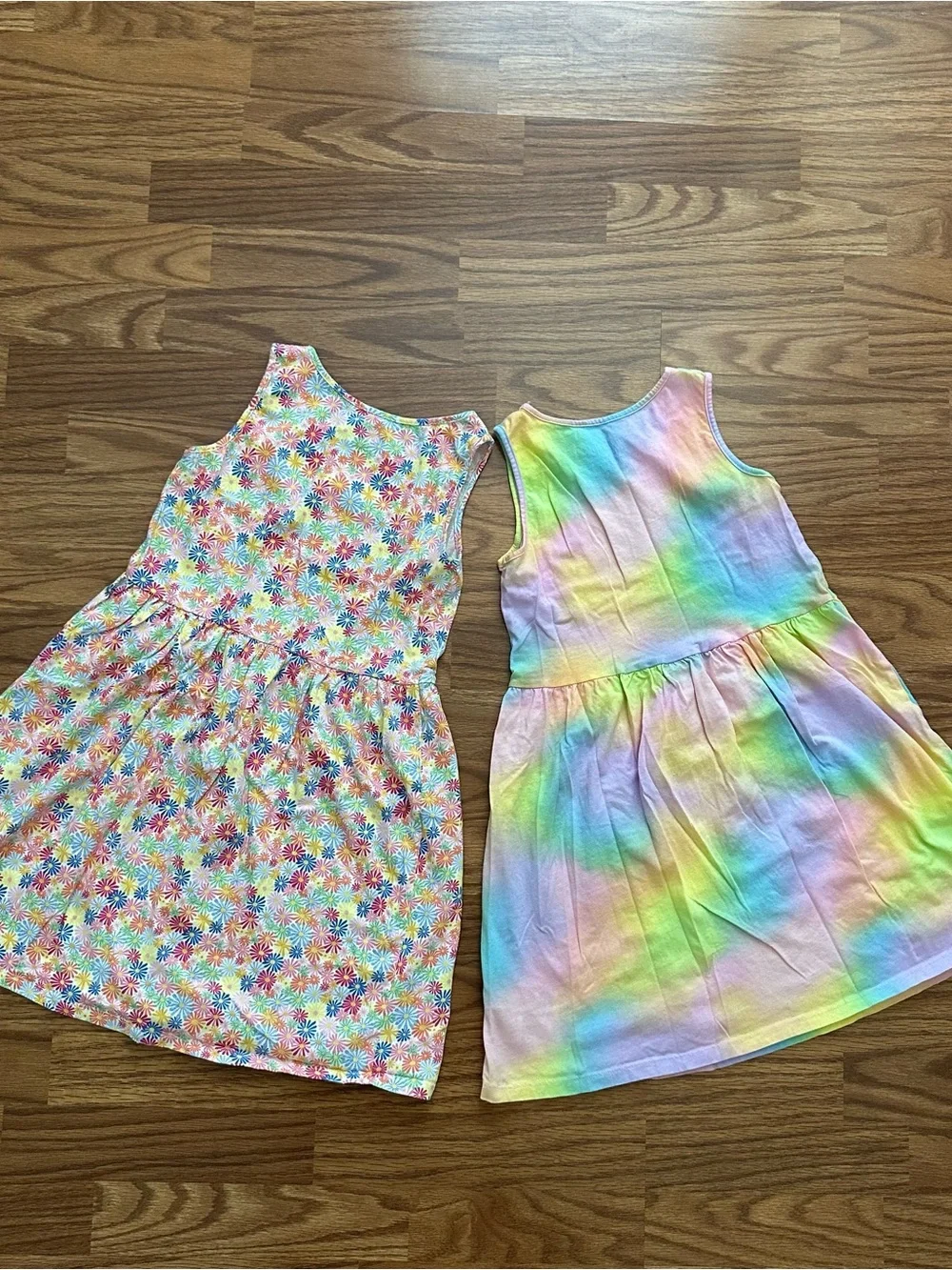 Bundle 2x H&M Girls 8-10 Sleeveless Cotton Summer Dress Floral Colorful EUC!